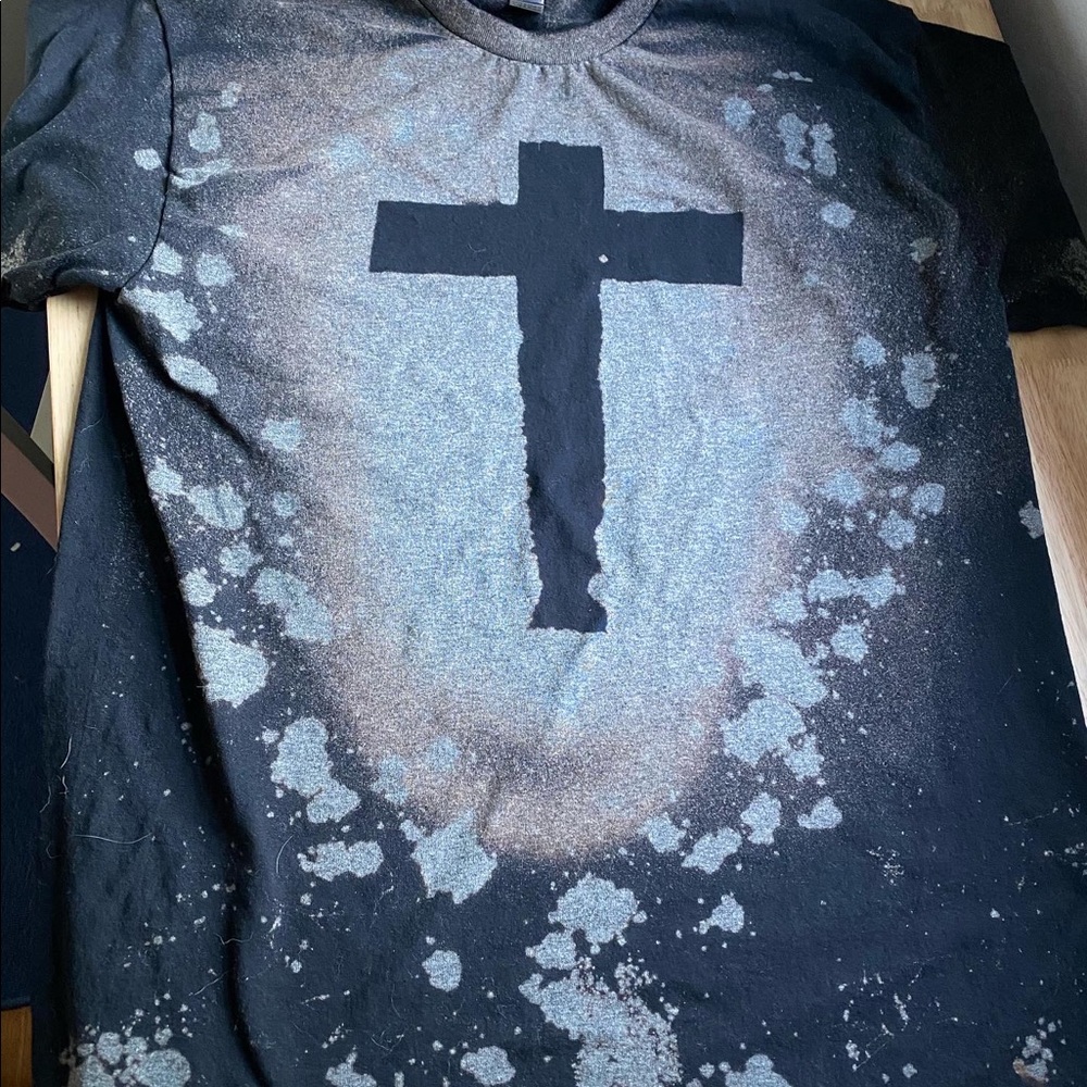 Bleached Christian Cross Tee